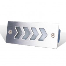 Φωτιστικό Χωνευτό Ορθογώνιο LED 3W 230V 3000K Θερμό Φως Αλουμινίου Inox IP65